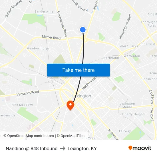 Nandino @ 848 Inbound to Lexington, KY map