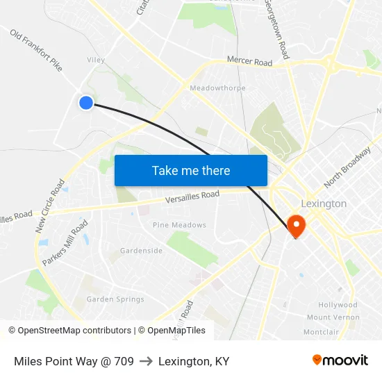 Miles Point Way @ 709 to Lexington, KY map