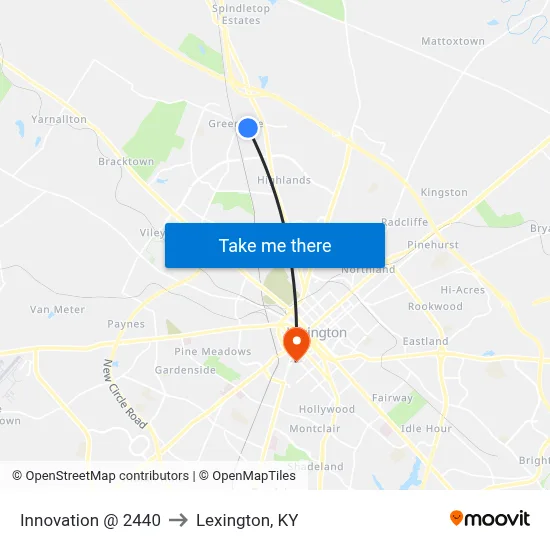 Innovation @ 2440 to Lexington, KY map