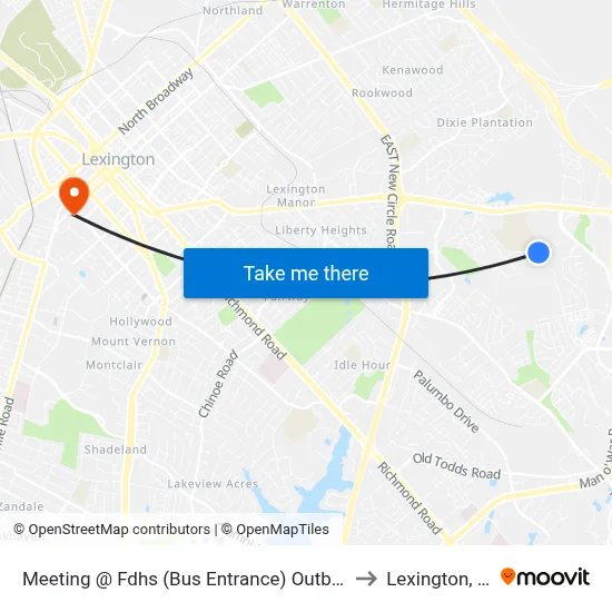 Meeting @ Fdhs (Bus Entrance) Outbound to Lexington, KY map
