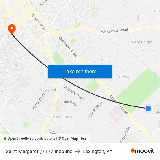 Saint Margaret @ 177 Inbound to Lexington, KY map