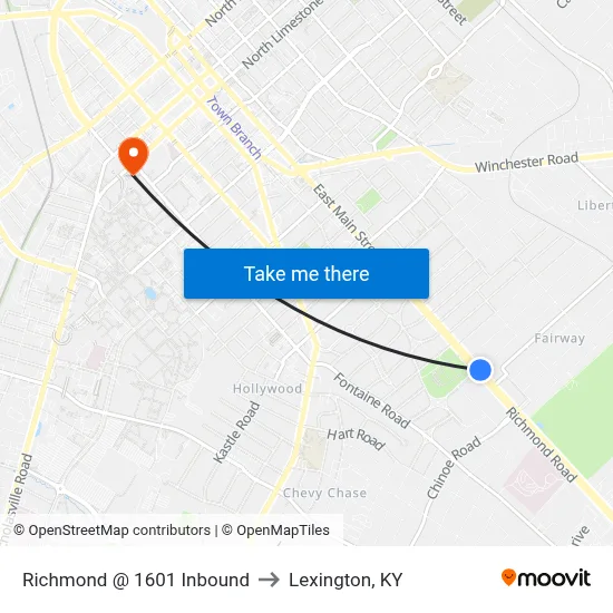 Richmond @ 1601 Inbound to Lexington, KY map