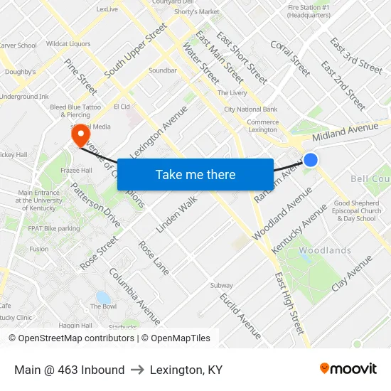 Main @ 463 Inbound to Lexington, KY map