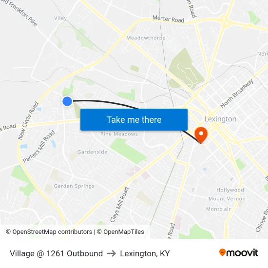 Village @ 1261 Outbound to Lexington, KY map