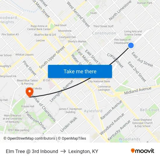 Elm Tree @ 3rd Inbound to Lexington, KY map