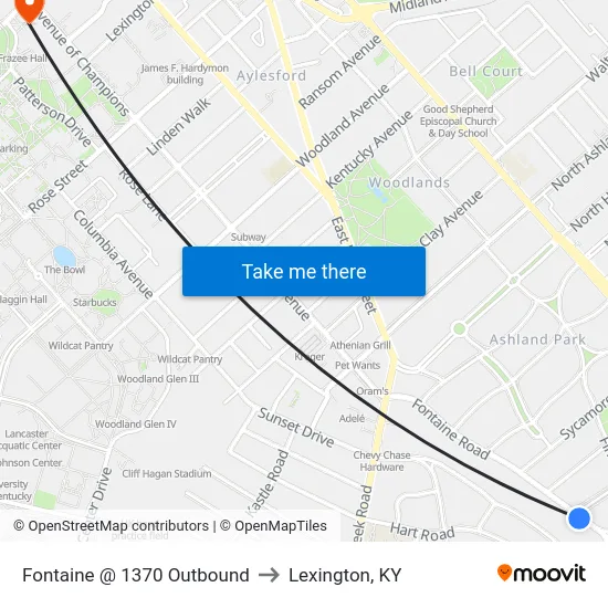 Fontaine @ 1370 Outbound to Lexington, KY map