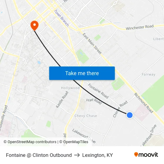 Fontaine @ Clinton Outbound to Lexington, KY map