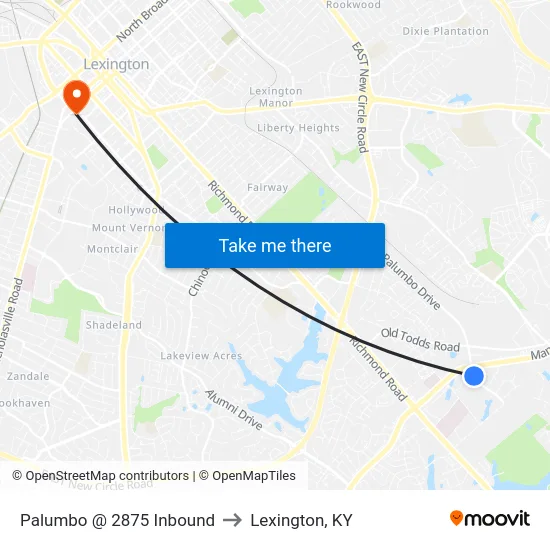 Palumbo @ 2875 Inbound to Lexington, KY map