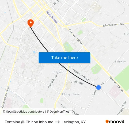 Fontaine @ Chinoe Inbound to Lexington, KY map