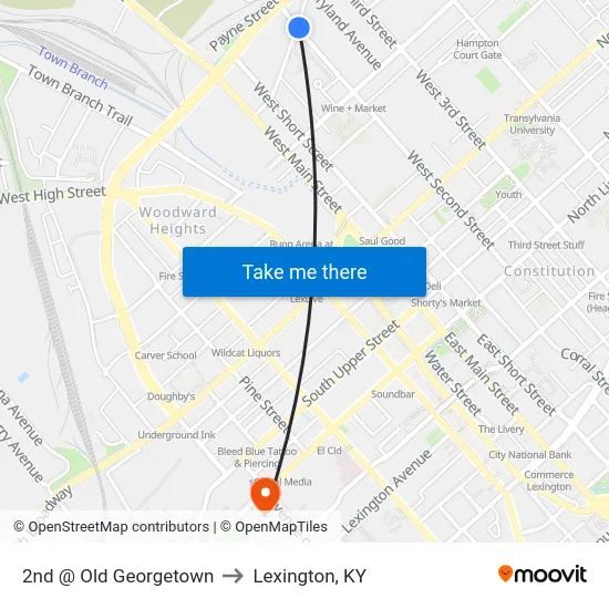 2nd @ Old Georgetown to Lexington, KY map
