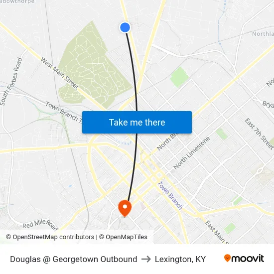 Douglas @ Georgetown Outbound to Lexington, KY map
