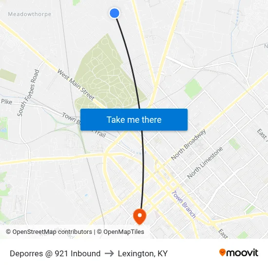 Deporres @ 921 Inbound to Lexington, KY map