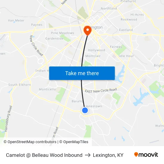 Camelot @ Belleau Wood Inbound to Lexington, KY map