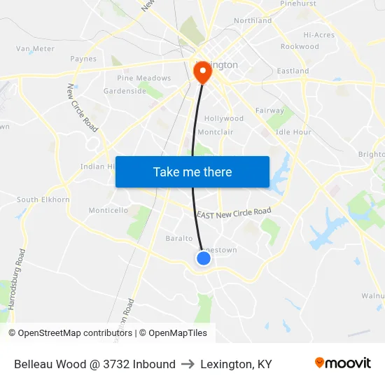 Belleau Wood @ 3732 Inbound to Lexington, KY map