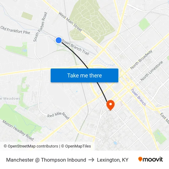 Manchester @ Thompson Inbound to Lexington, KY map