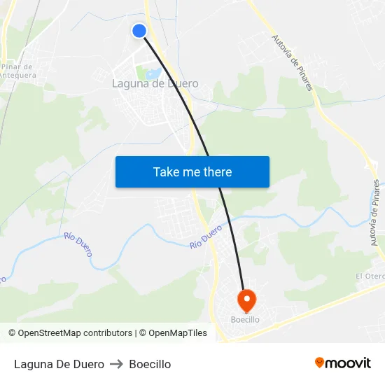 Laguna De Duero to Boecillo map