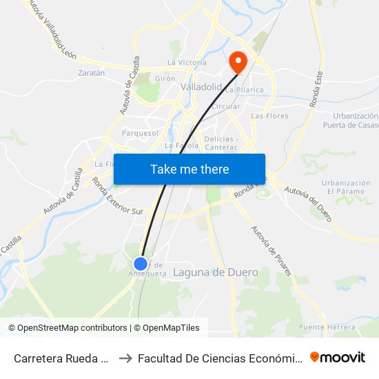 Carretera Rueda Piscinas Fasa to Facultad De Ciencias Económicas Y Empresariales map