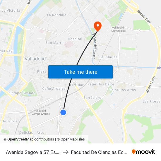 Avenida Segovia 57 Esquina Paseo San Vicente to Facultad De Ciencias Económicas Y Empresariales map
