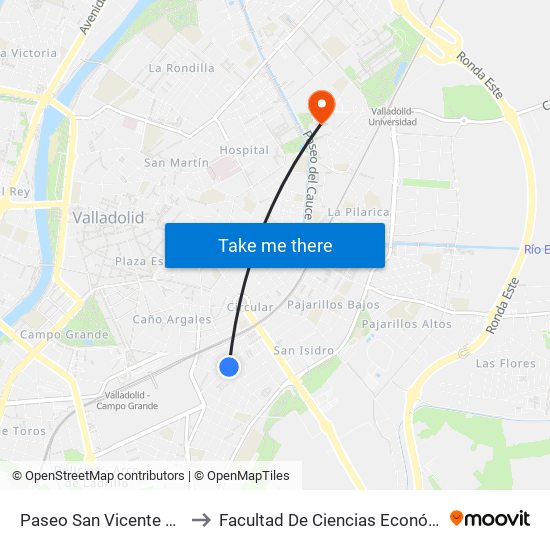 Paseo San Vicente 35 Esquina Sevilla to Facultad De Ciencias Económicas Y Empresariales map