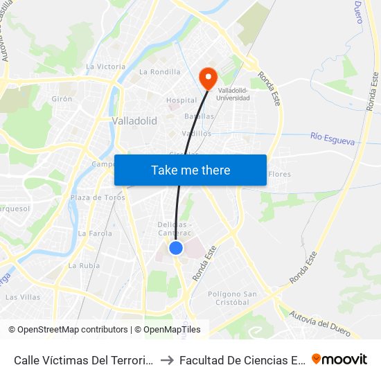 Calle Víctimas Del Terrorismo Esquina Carretera Segovia to Facultad De Ciencias Económicas Y Empresariales map