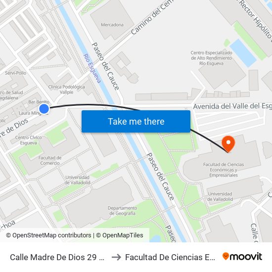Calle Madre De Dios 29 Frente Facultad De Comercio to Facultad De Ciencias Económicas Y Empresariales map