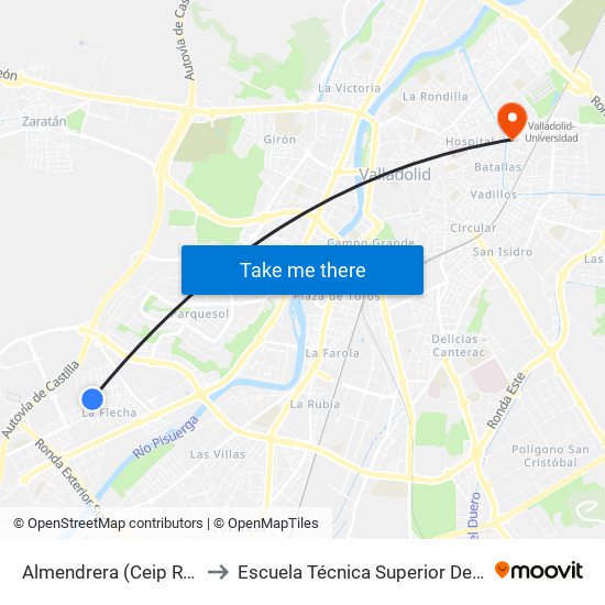 Almendrera (Ceip Raimundo De Blas) to Escuela Técnica Superior De Ingenieros Industriales map