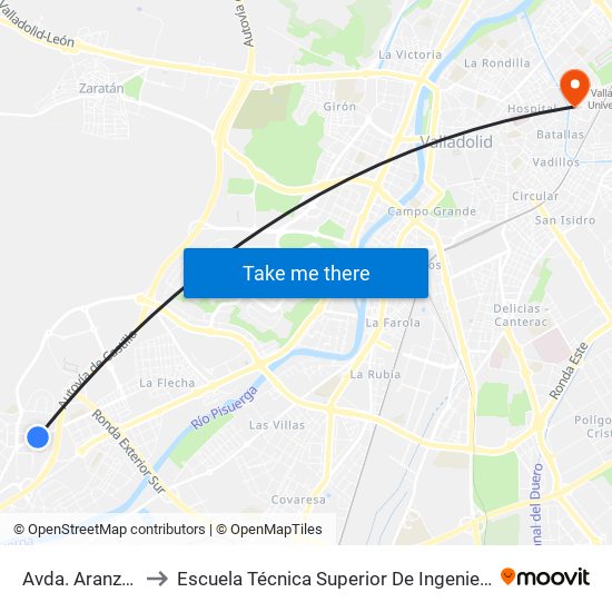 Avda. Aranzana, 29 to Escuela Técnica Superior De Ingenieros Industriales map