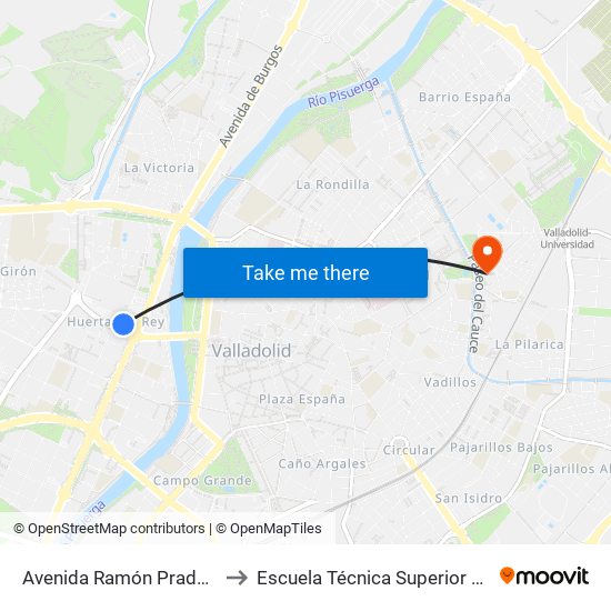 Avenida Ramón Pradera Feria De Valladolid to Escuela Técnica Superior De Ingenieros Industriales map