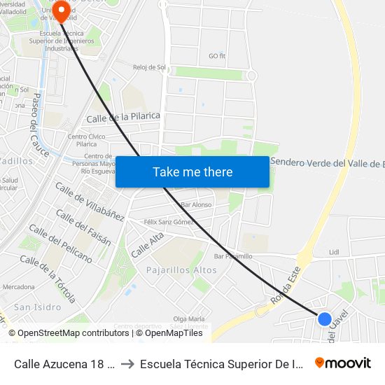 Calle Azucena 18 Esquina Dalia to Escuela Técnica Superior De Ingenieros Industriales map