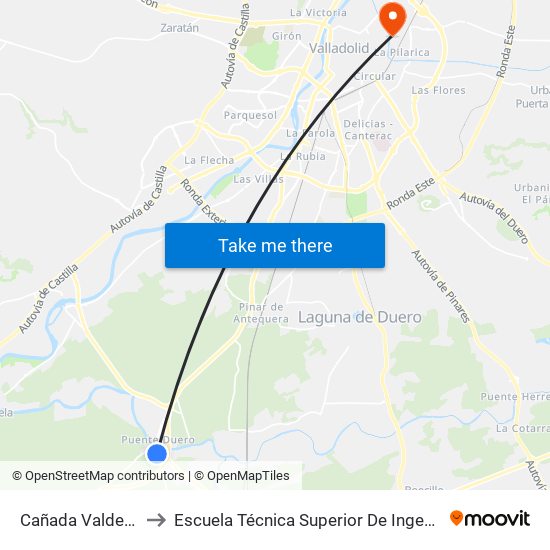 Cañada Valdestillas 21 to Escuela Técnica Superior De Ingenieros Industriales map