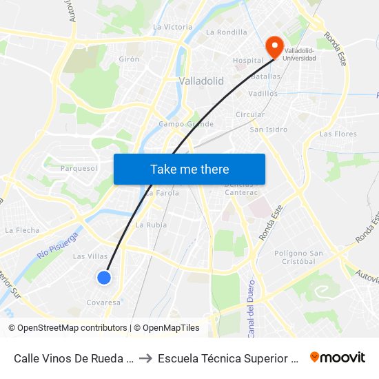 Calle Vinos De Rueda Esquina Cañada Real to Escuela Técnica Superior De Ingenieros Industriales map
