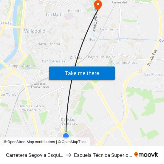 Carretera Segovia Esquina Víctimas Del Terrorismo to Escuela Técnica Superior De Ingenieros Industriales map