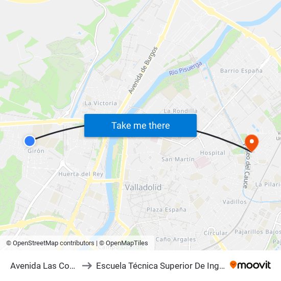 Avenida Las Contiendas 97 to Escuela Técnica Superior De Ingenieros Industriales map