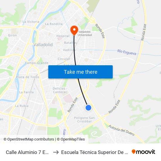Calle Aluminio 7 Esquina Turquesa to Escuela Técnica Superior De Ingenieros Industriales map