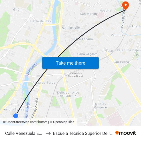 Calle Venezuela Esquina Ecuador to Escuela Técnica Superior De Ingenieros Industriales map