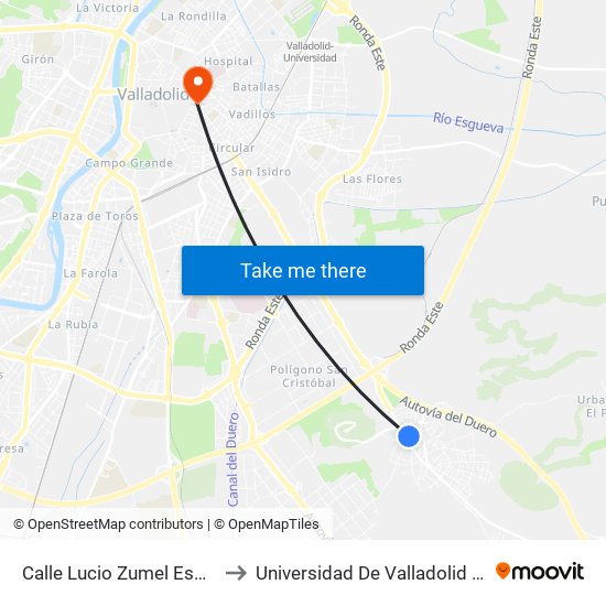 Calle Lucio Zumel Esquina Avenida Soria to Universidad De Valladolid - Facultad De Derecho map