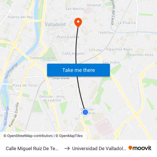 Calle Miguel Ruiz De Temiño Esquina Juan Carlos I to Universidad De Valladolid - Facultad De Derecho map