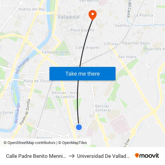 Calle Padre Benito Menni Frente 6 Esquina Caamaño to Universidad De Valladolid - Facultad De Derecho map
