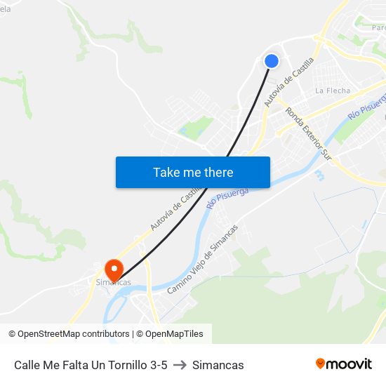 Calle Me Falta Un Tornillo 3-5 to Simancas map