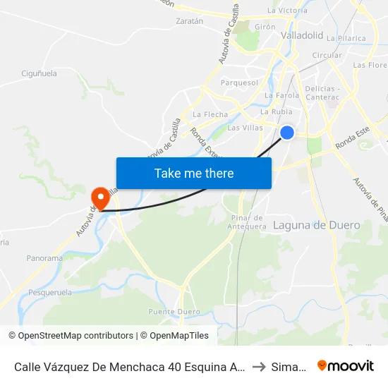 Calle Vázquez De Menchaca 40 Esquina Avenida Zamora to Simancas map