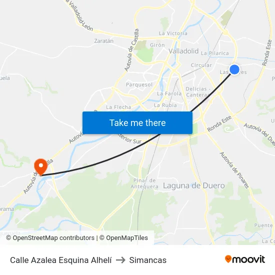 Calle Azalea Esquina Alhelí to Simancas map