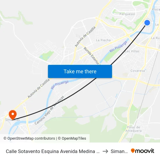 Calle Sotavento Esquina Avenida Medina Del Campo to Simancas map