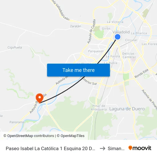 Paseo Isabel La Católica 1 Esquina 20 De Febrero to Simancas map