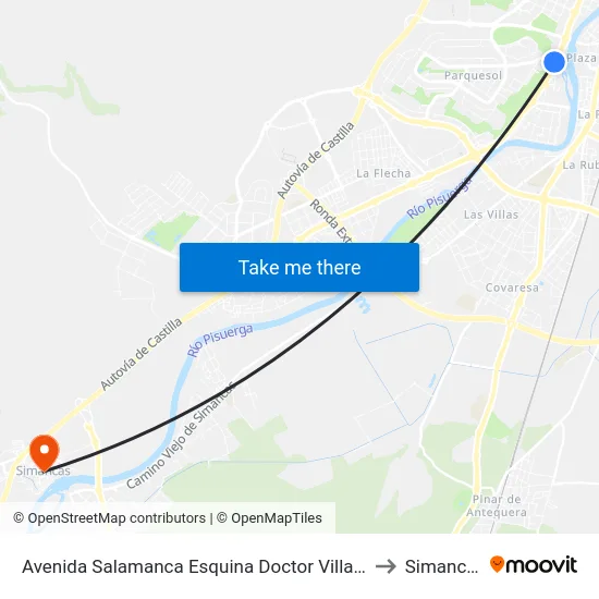 Avenida Salamanca Esquina Doctor Villacián to Simancas map