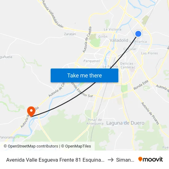 Avenida Valle Esgueva Frente 81 Esquina Incienso to Simancas map