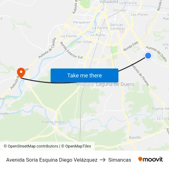 Avenida Soria Esquina Diego Velázquez to Simancas map