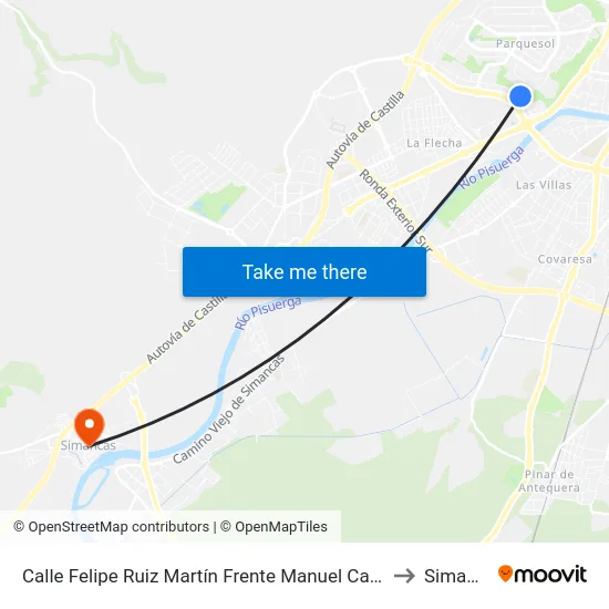 Calle Felipe Ruiz Martín Frente Manuel Canesí Acevedo to Simancas map