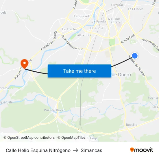 Calle Helio Esquina Nitrógeno to Simancas map