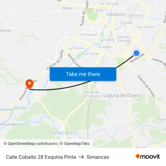 Calle Cobalto 28 Esquina Pirita to Simancas map