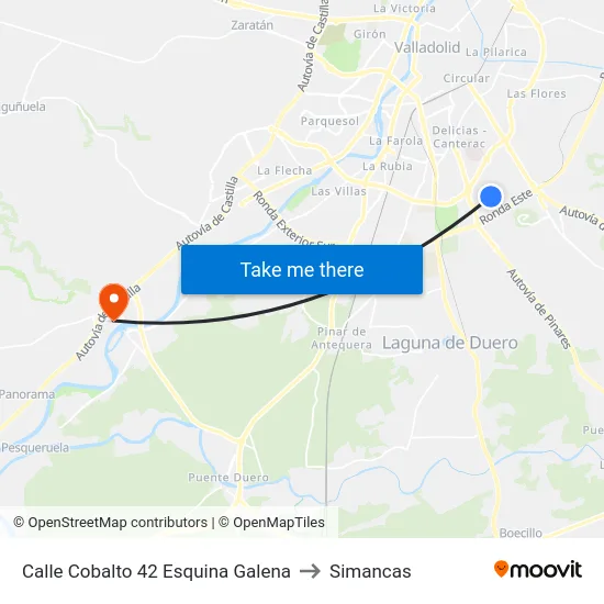 Calle Cobalto 42 Esquina Galena to Simancas map